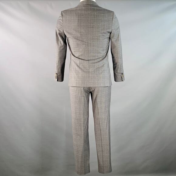 BAND OF OUTSIDERS Size 38 Regular Grey Glenplaid Wool Notch Lapel Suit - Picture 3 of 10